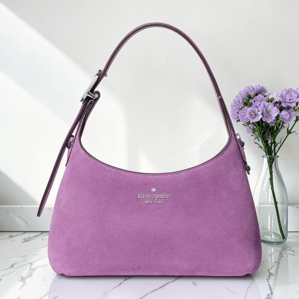 NWT Kate Spade Wisteria Suede Mini Crossbody Shoulder Bag Purple KN427